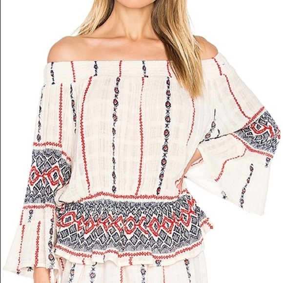 Revolve Amalia Muslin off Shoulder Peasant Top - Picture 1 of 16